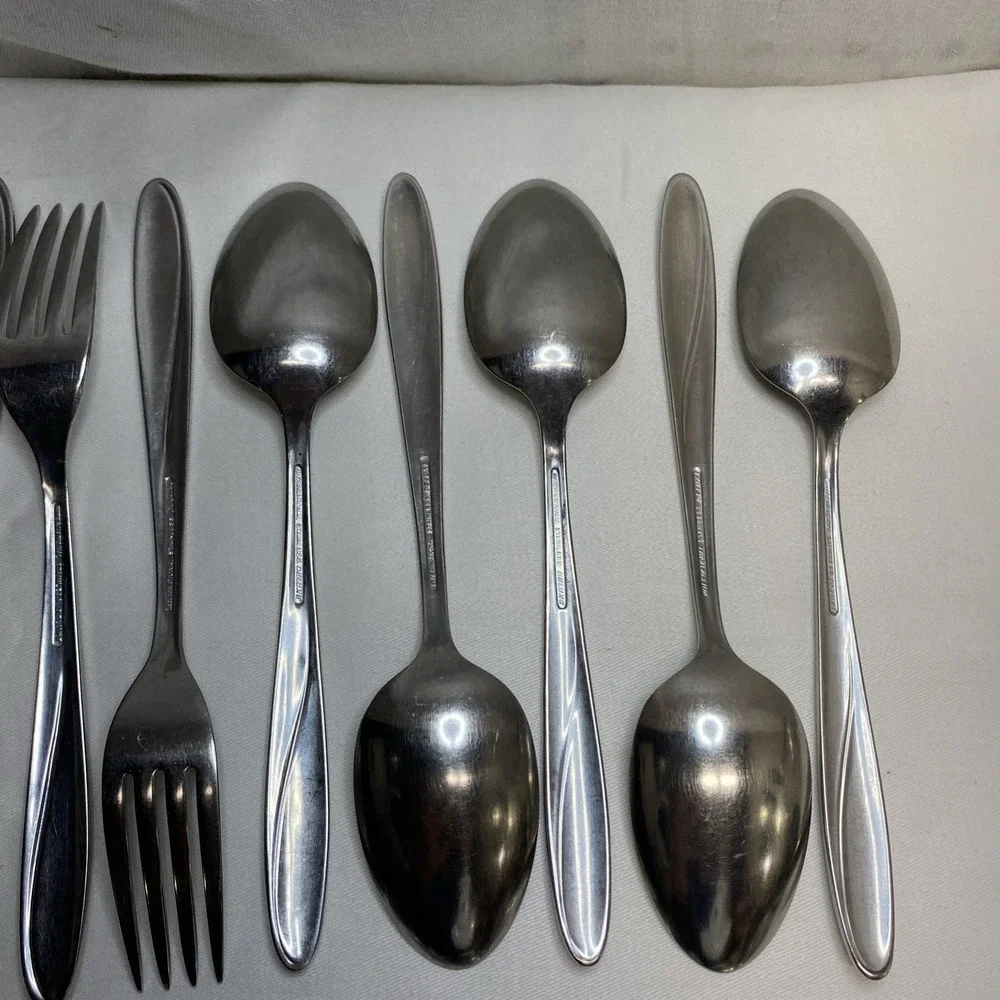 International Deluxe Stainless Flatware CHRISTIANIA‎ 36 Pc Forks Spoons Etc Lot